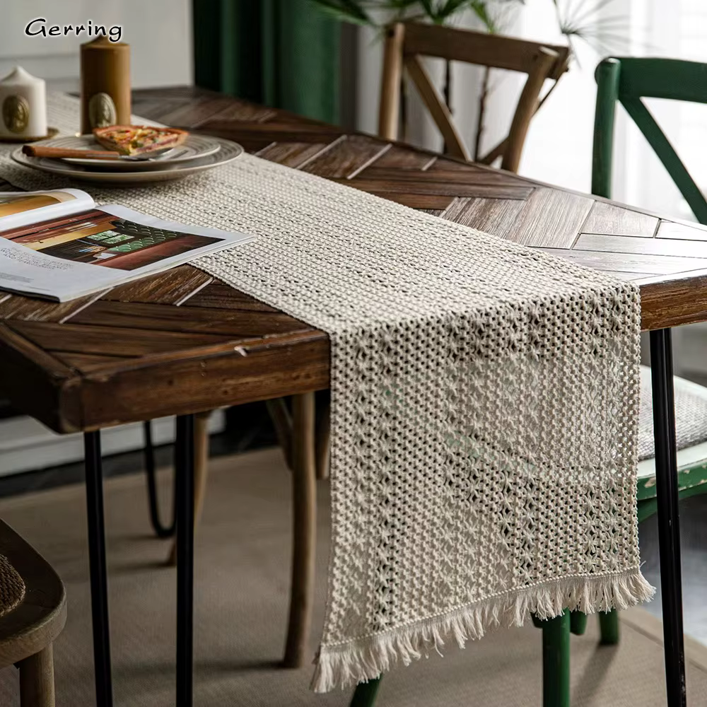Gerring – chemin de Table vert Vintage, décoration de mariage, nappe de Table et de chambre, Table é