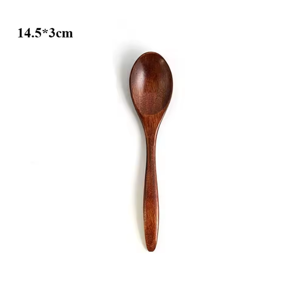 Cuillère en bois vaisselle en bois cuillère Anti-brûlure thé café cuillères à remuer cuisine ustensi