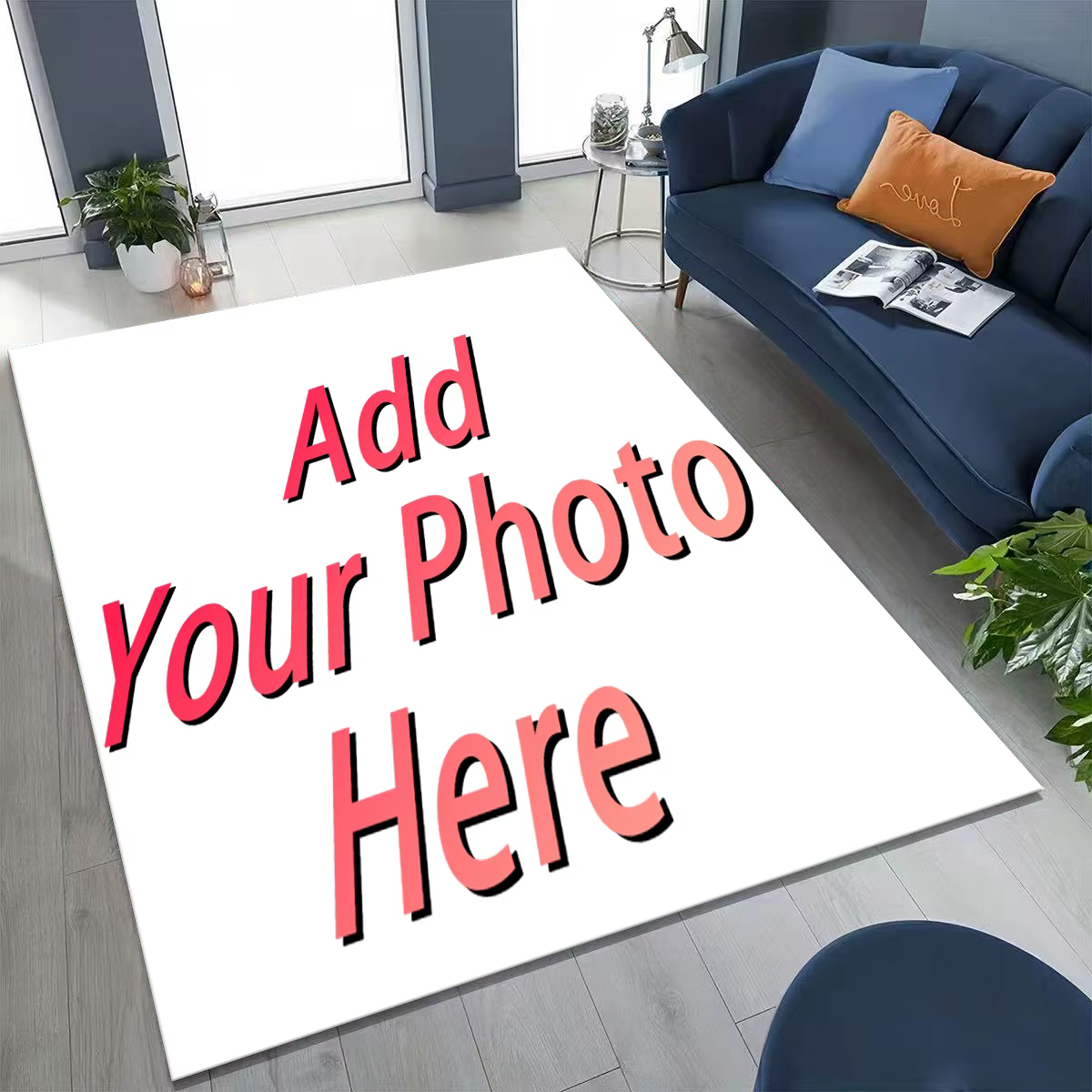Tapis personnalisé de bricolage, Portrait de paysage d'animal de compagnie, tapis de dessin animé po