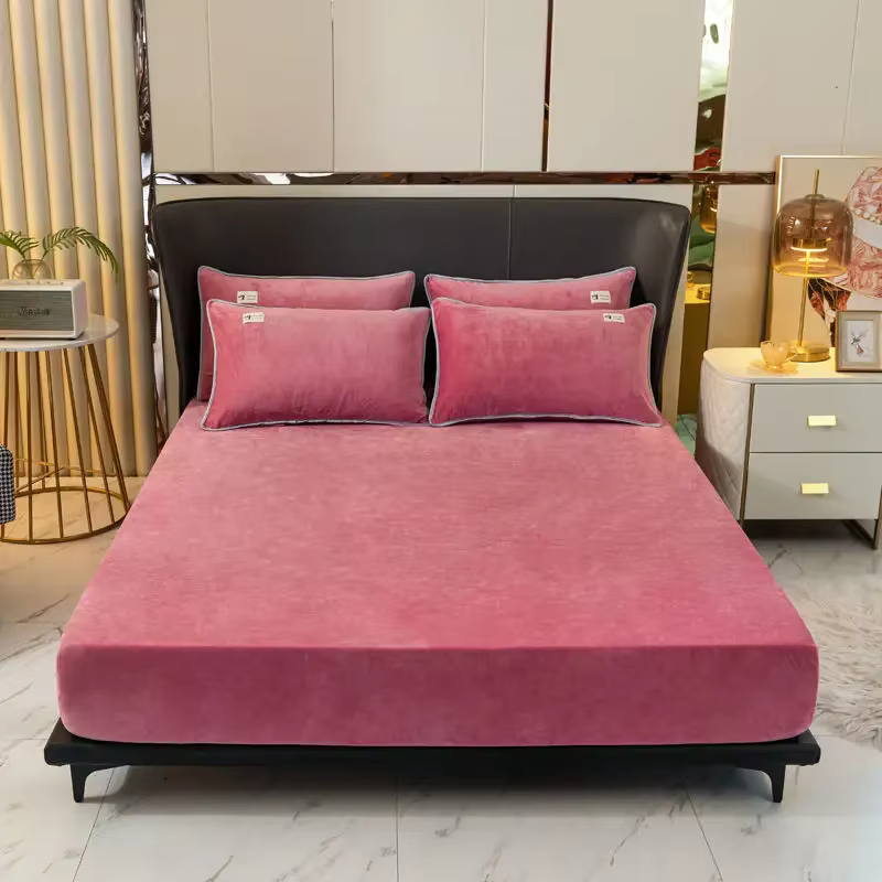 Drap-housse en velours doux avec bandes élastiques, housses de matelas réglables antidérapantes pour