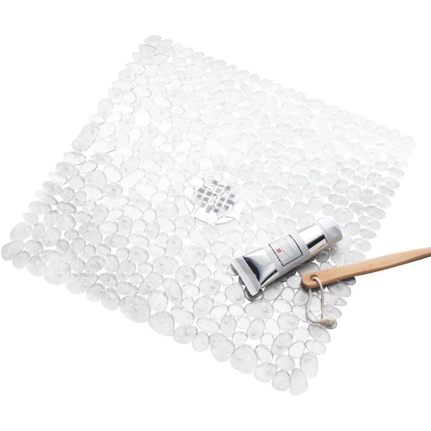 Tapis de douche antidérapant, 20,5*21 pouces/52*53 cm, tapis de bain en PVC avec ventouses, tapis de