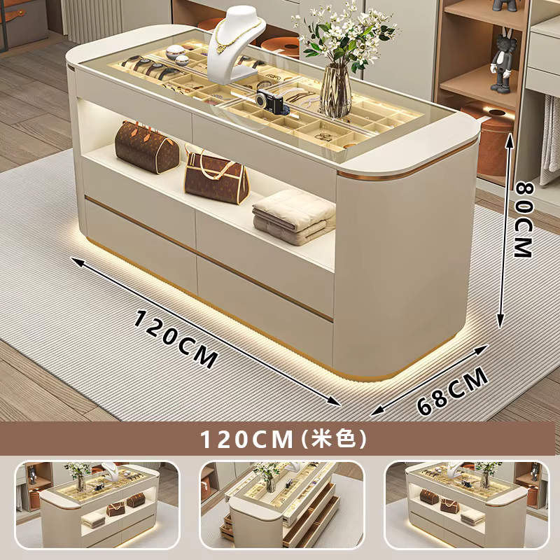 Meubles de salon minimalistes italiens, armoires de luxe légères, vitrine ronde de qualité, meuble d