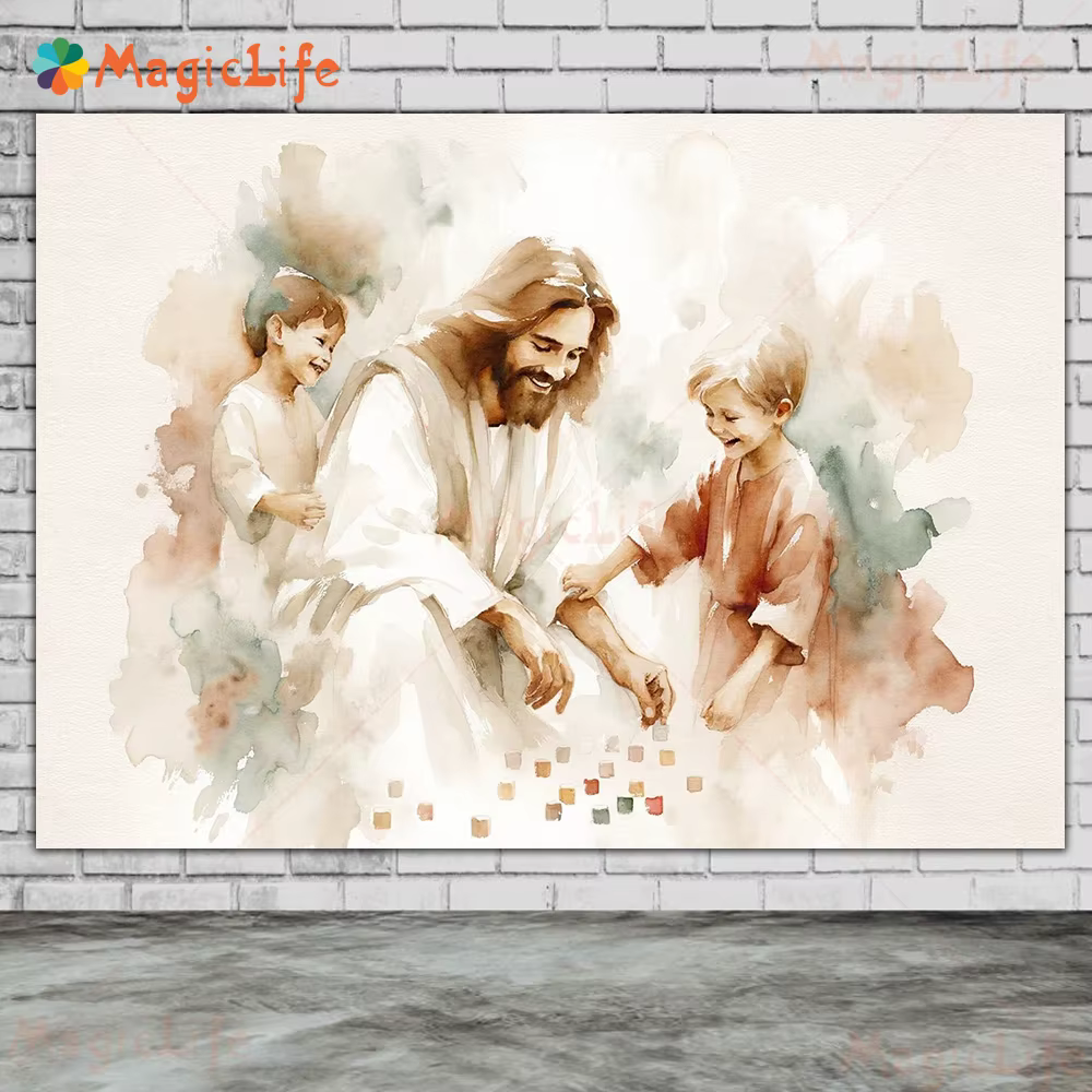 Affiches de Religion jésus la dernière cène de la nativité, images murales aquarelle pour salon, pei