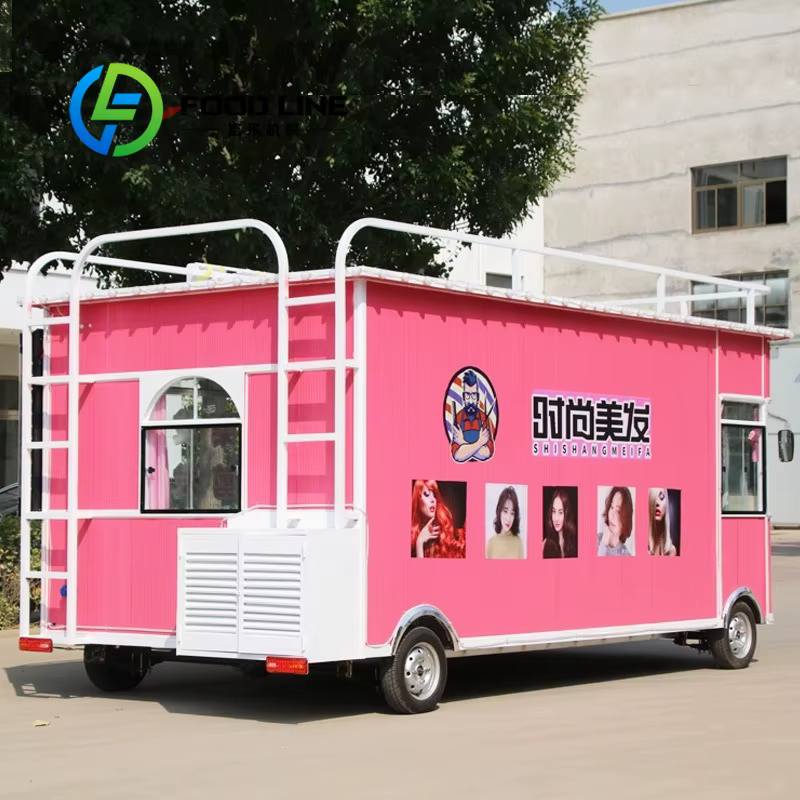 Voiture à manger mobile électrique personnalisable, salon de coiffure, voiture mobile pour vêtements