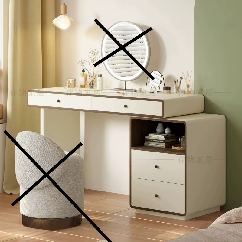 Coiffeuse de maquillage et de toilette pour chambre d'hôtel, avec miroir lumineux et tabouret, pour 