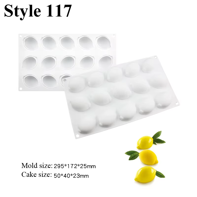 SHENHONG 3D citron conception français Dessert fruits Mousse moules 6 cavités Silicone gâteau moules