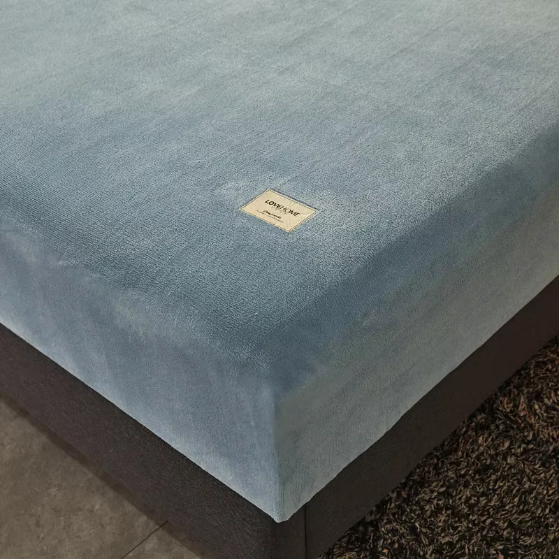 Drap-housse de lit solide en flanelle super douce et chaude – Literie confortable simple ou double, 