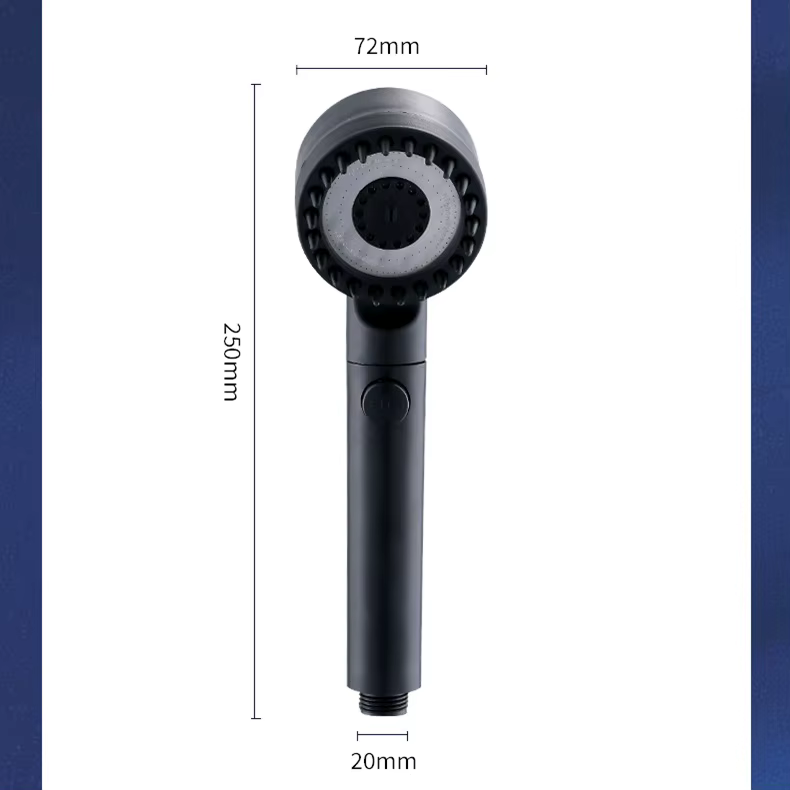Pommeau de Douche à Filtre Haute Pression, Pulvérisation Réglable à 3 Modes, avec Brosse de Énergie,