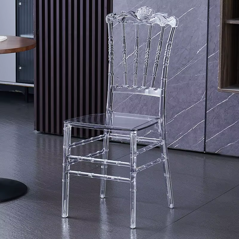 Chaise de Salle de Banquet en Acrylique Transparent en Bambou, Simple, en Plastique, pour Jardin de 