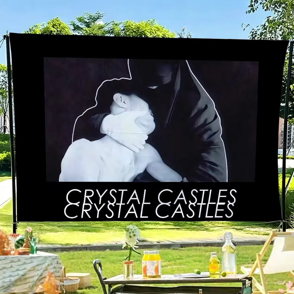 Drapeau Crystal Castles pour fête dans le jardin, salon, décoration murale, bannière, chambre à couc