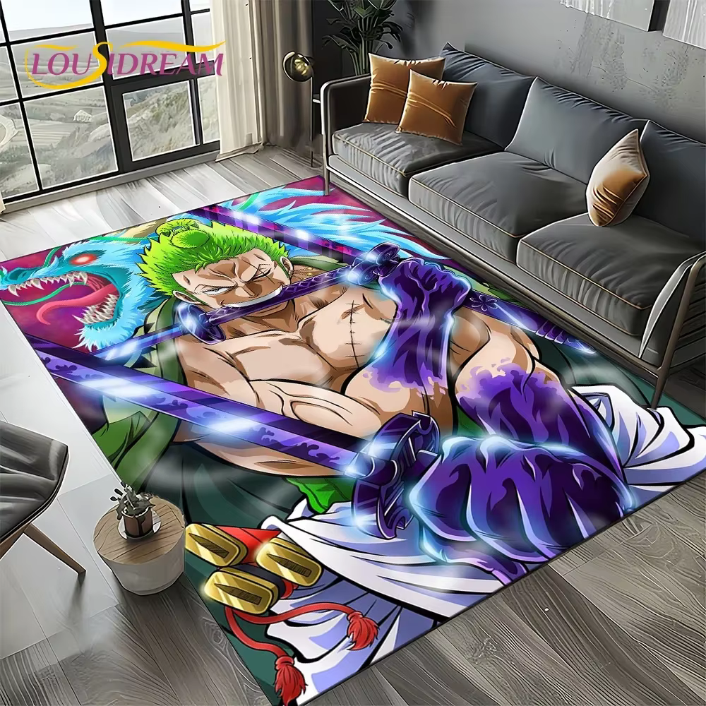 Tapis 3D One PIECE-E, dessin animé japonais, pour salon, chambre à coucher, décoration de canapé, ta