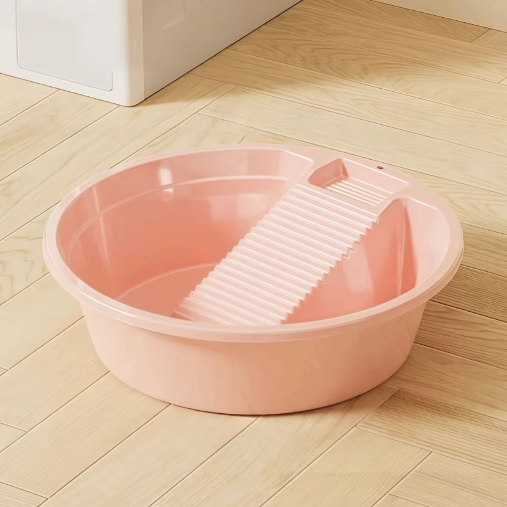 Bac à linge 2-en-1 avec planche à laver, grande capacité, épaissi, pour le nettoyage des sous-vêteme