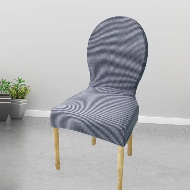 Housses de chaise à dossier rond, housse de siège élastique pour salle à manger, étui de protection 