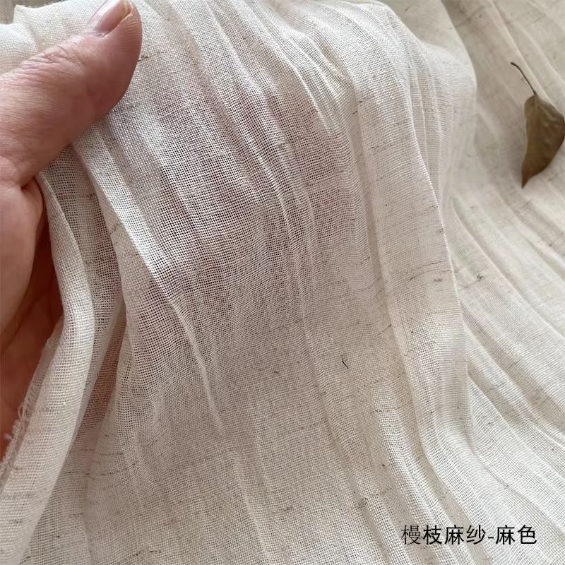 Rideaux en gaze de lin et coton froissé pressé japonais pour salon et chambre à coucher, légèrement 