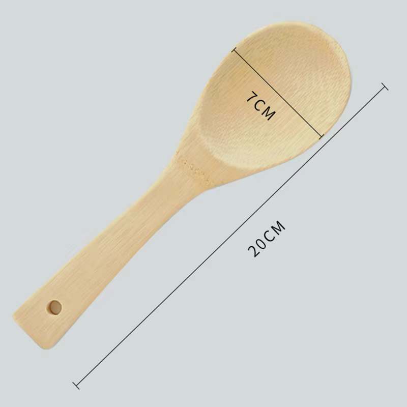 Cuillère de cuisine en bois de bambou, grande pelle à riz, service de soupe, ustensiles de cuisine, 