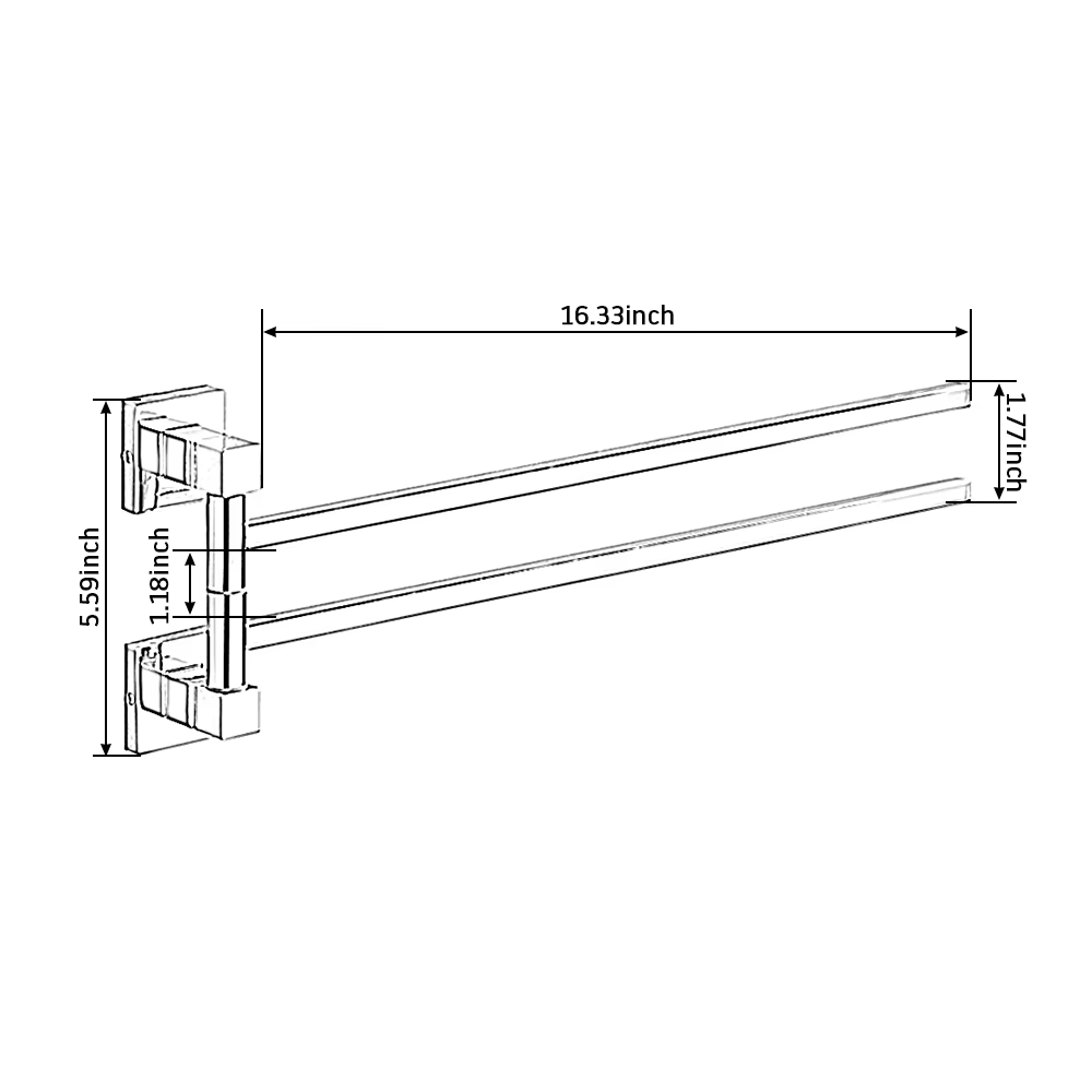 Porte-serviettes rotatif en acier inoxydable, porte-serviettes mural, HOHardware, 2/4