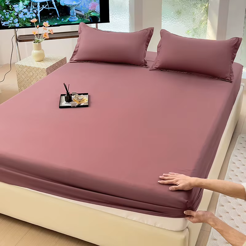 Drap-housse housse de matelas avec bande élastique, drap de lit simple, Double, Queen Size (hors tai