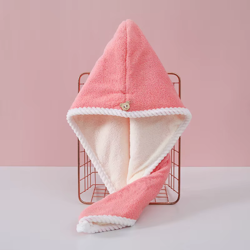 Serviette en microcarence pour cheveux longs pour femmes, bonnet de douche, double couche, épais, sé