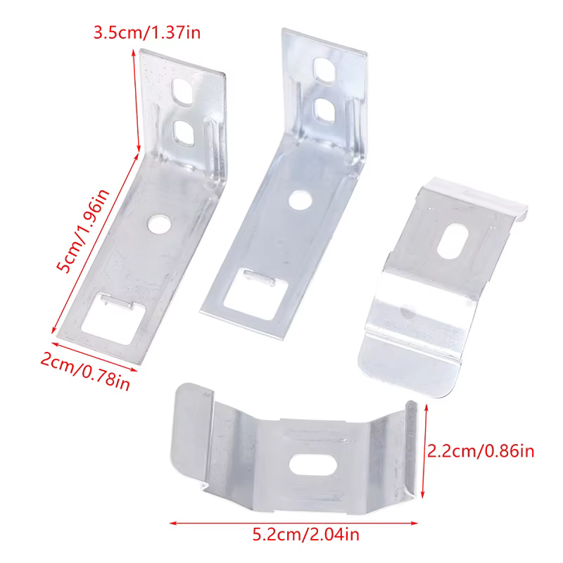 Support de fixation de rideau en métal, 4 ensembles, pour Fixation de fenêtre, supports de montage, 