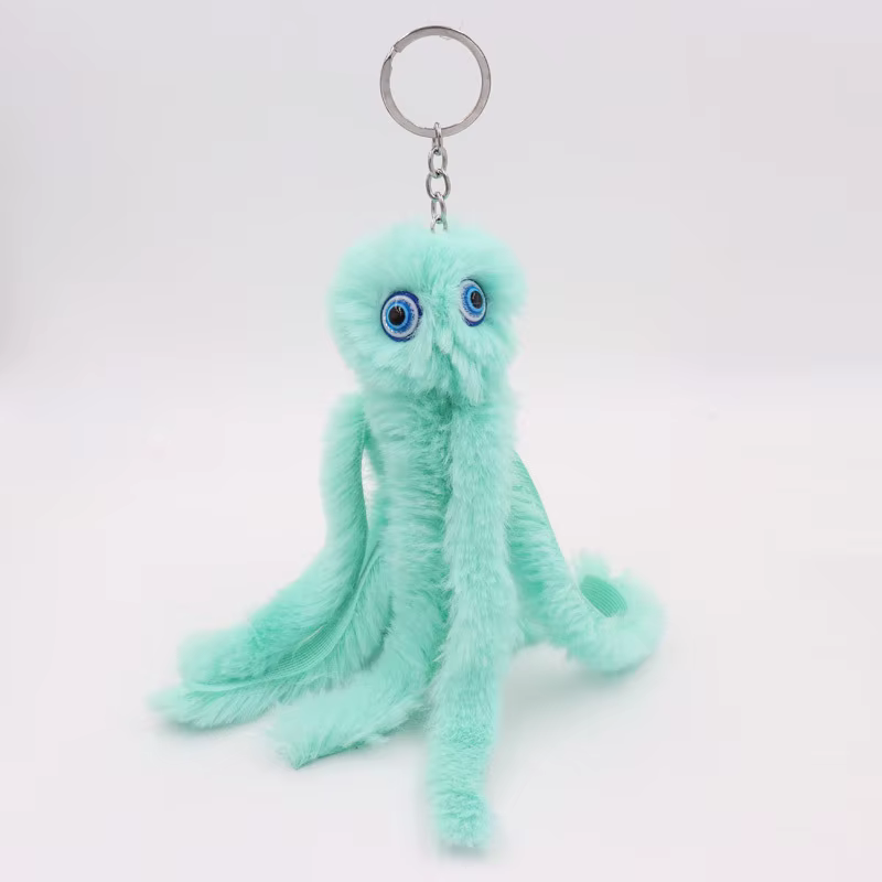 Porte-clés Peluche Pieuvre Mignonne, Poupée en Peluche Kawaii, Accessoire de Sac ou de Voiture pour 