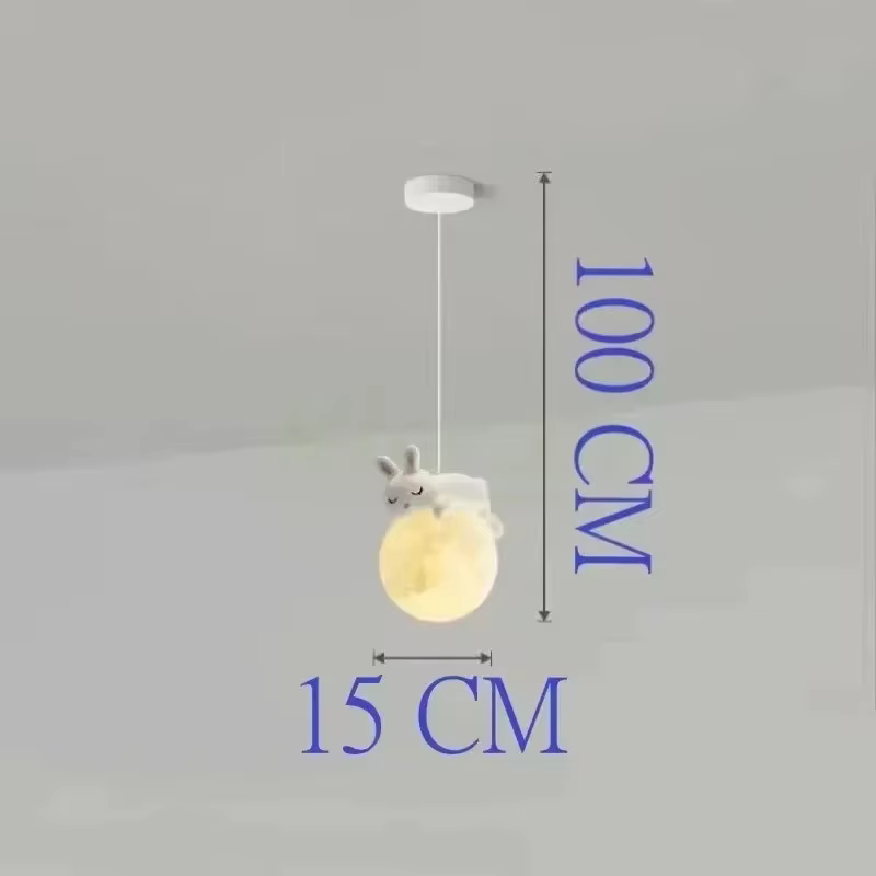 Nordique moderne lune LED lustre chambre étude Restaurant chevet ours polaire appliques salon décor 