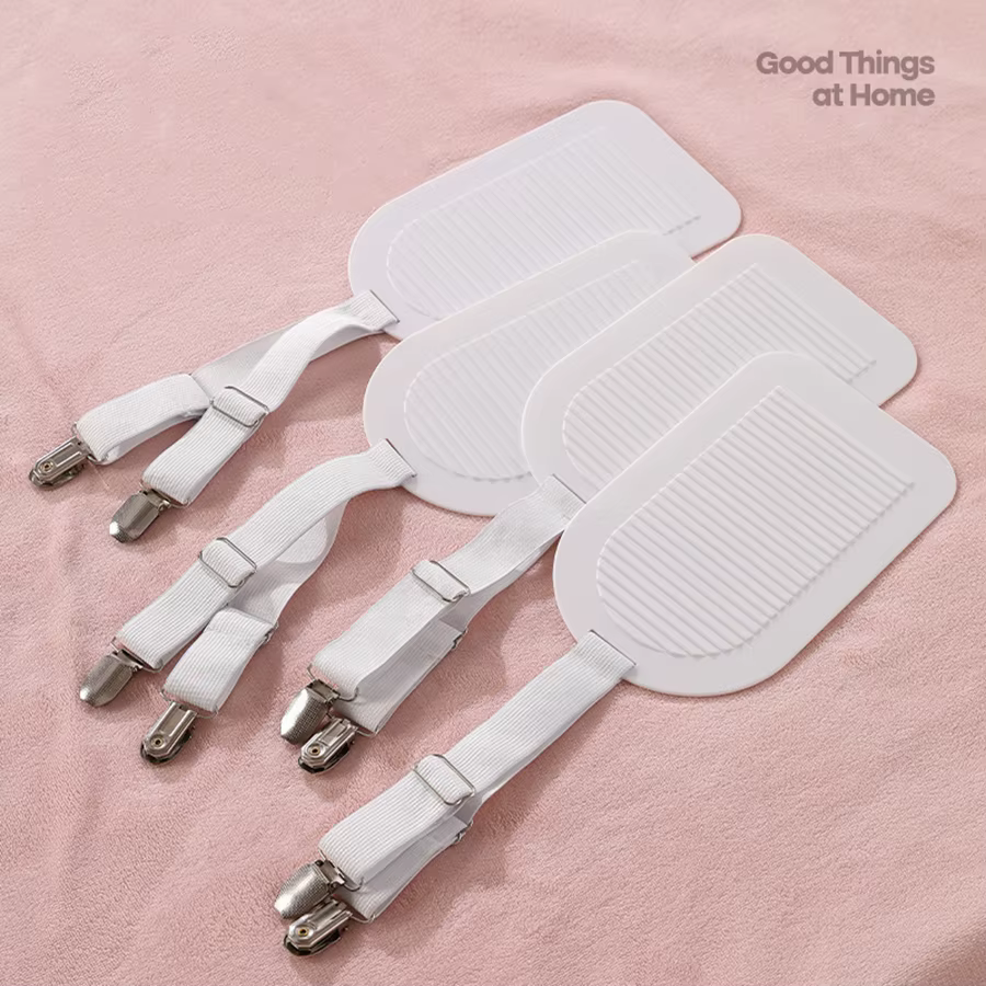Attaches de drap de lit réglables, lot de 4 attaches élastiques pour draps de lit, attaches pour la 