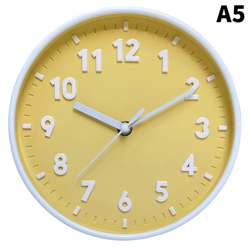 Horloge murale 8 pouces, simple, tendance, ronde, silencieuse, pour chambre à coucher, décoration de