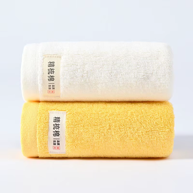 Serviette de bain en coton, 2 pièces, couleur unie, douce et absorbante, utilisation polyvalente pou