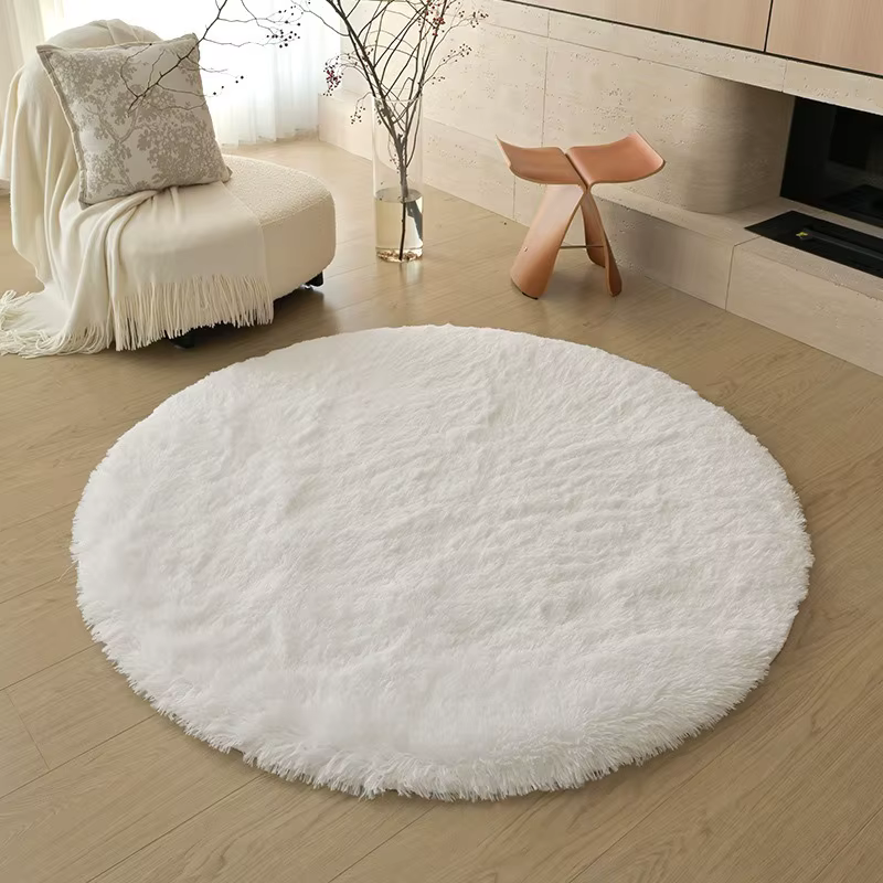 Tapis en peluche doux pour chambre d'enfant, tapis de jeu, décoration intérieure, tapis circulaire m