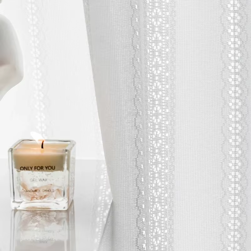 Rideaux en gaze de Tulle blanc pour salon, salle à manger, chambre à coucher, dentelle française tra