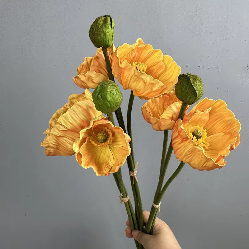 Bouquet de papochons artificiels à 3 têtes, 2 pièces, fausses fleurs en PU, décoration de salon de m
