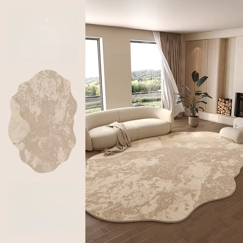 Formes irrégulières décor de chambre grand tapis léger tapis de luxe pour salon épais en peluche ves