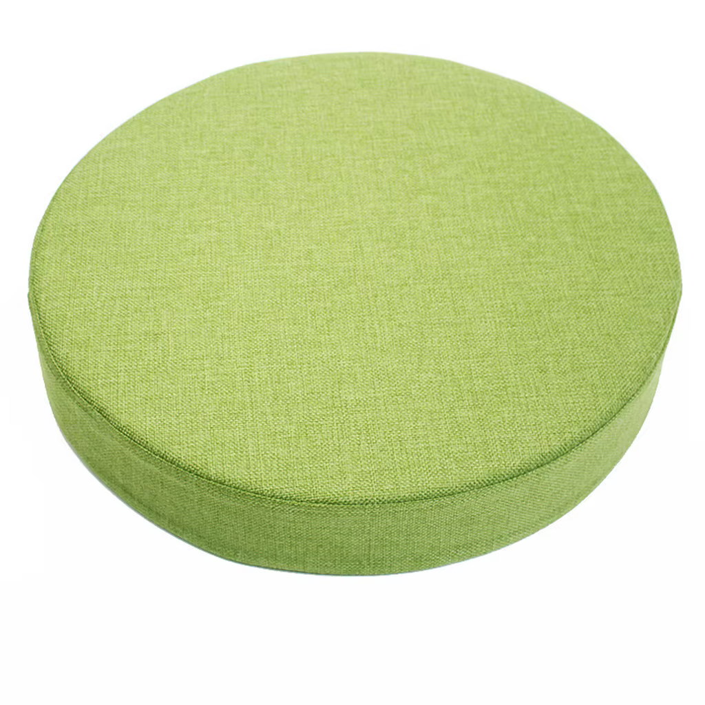 Coussin de chaise rond en lin respirant 35cm avec mousse à mémoire de forme pour le bureau, la maiso