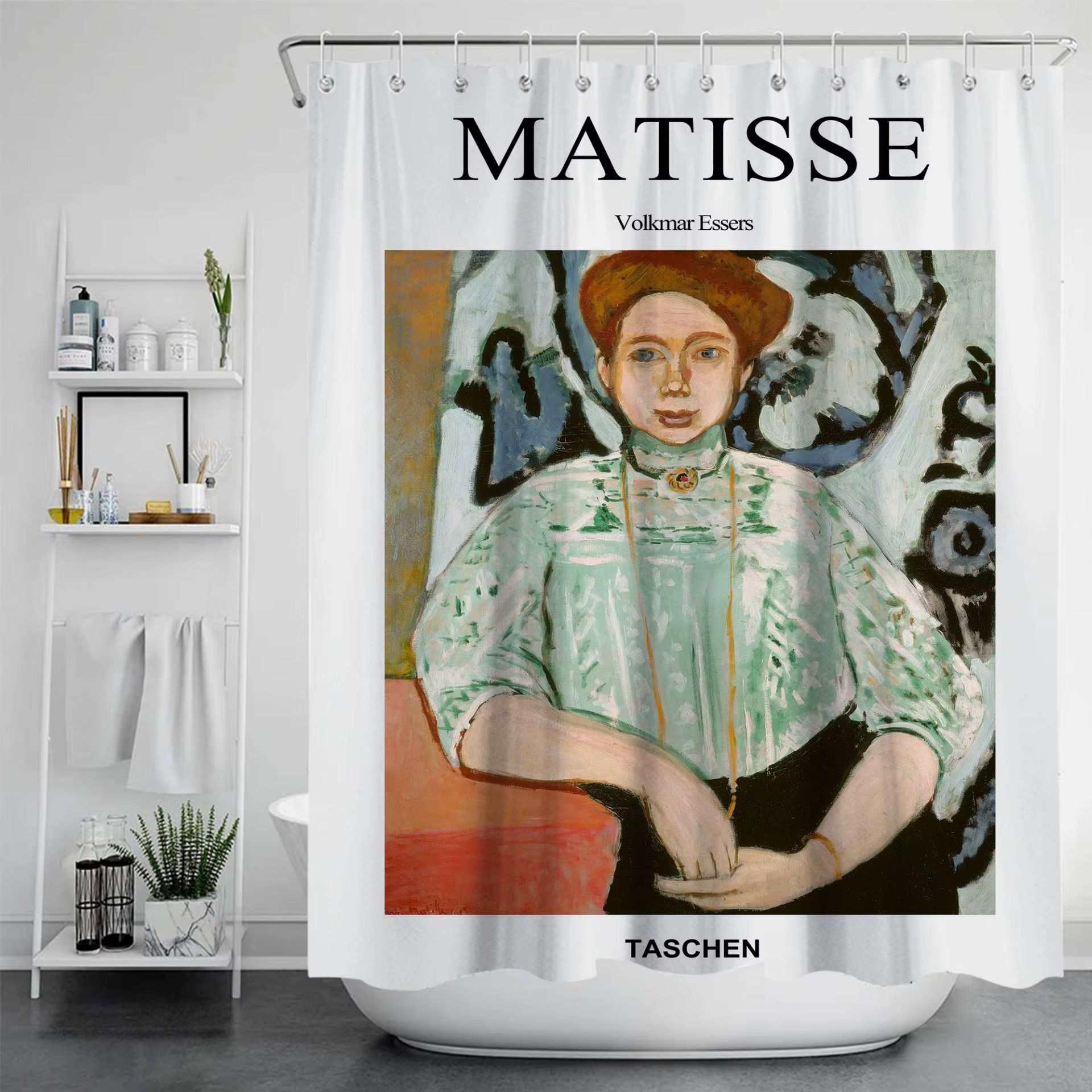 Rideau de douche imperméable et anti-moisissure, peinture célèbre, ensemble de rideaux de douche de 