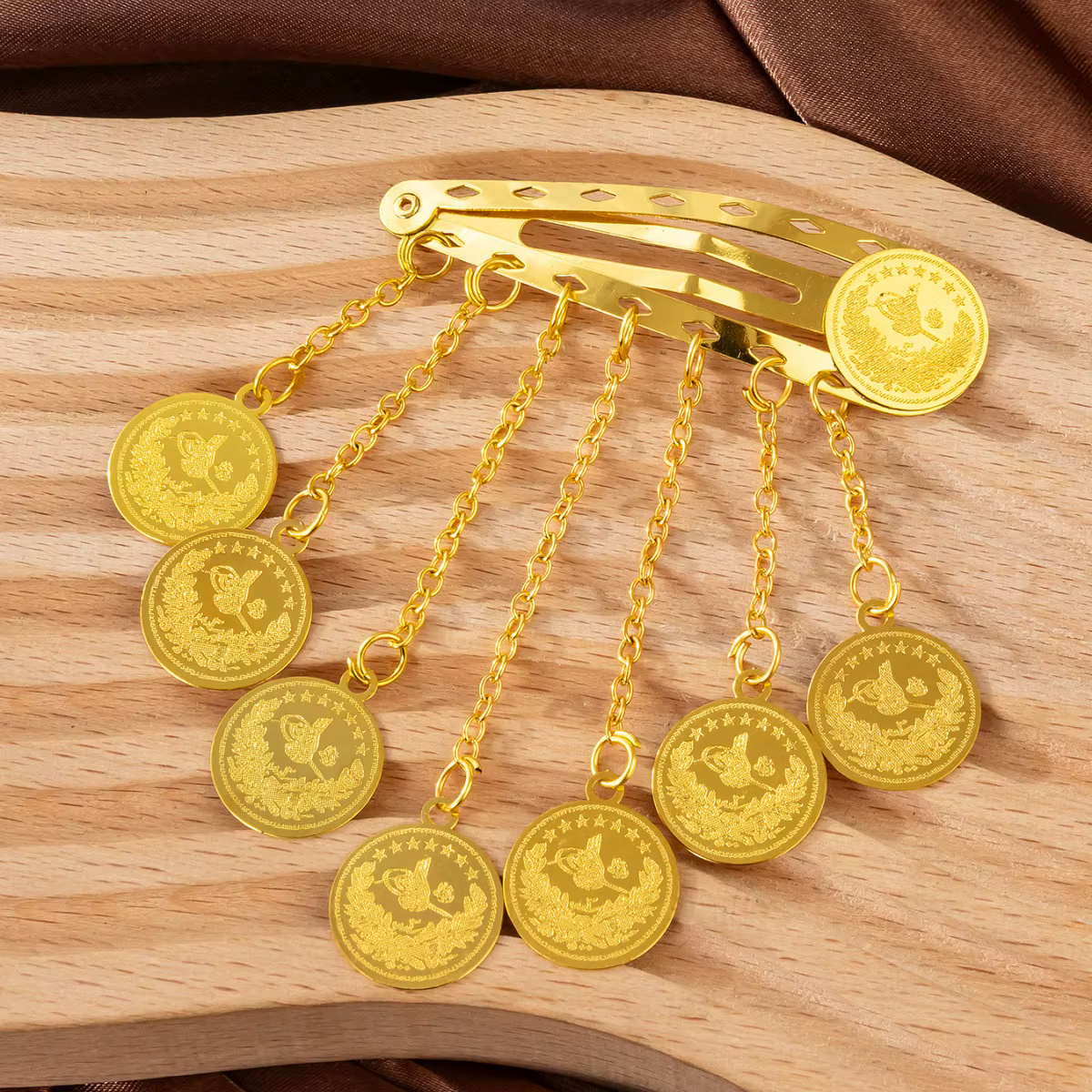 Multi Types de pièces d'or, accessoires pour cheveux pour femmes, nouvelle tendance, pinces à cheveu