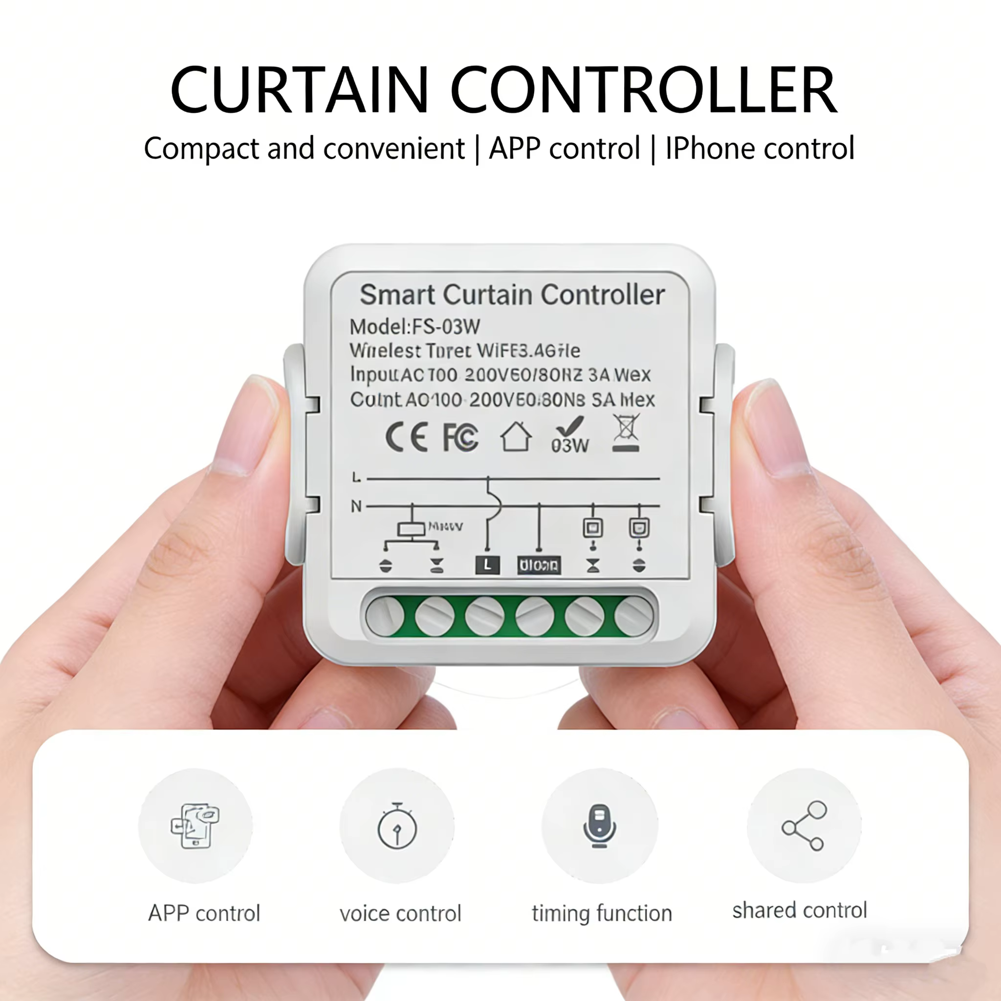Module d'interrupteur de rideau WiFi Tuya - Contrôle intelligent pour moteur de volet roulant électr