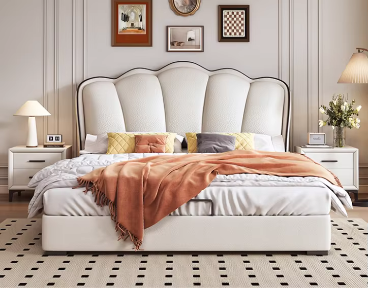 Corium chambre principale lit Design rangement moderne lit de luxe Vintage rembourré Testiera Letto 