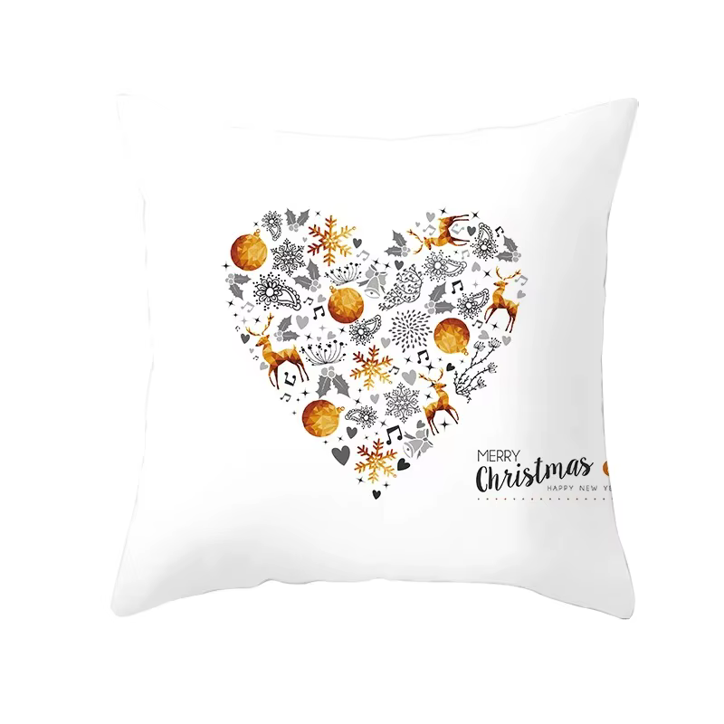 Juste de coussin de dessin animé de Noël, taie d'oreiller décorative, père Noël, wapiti