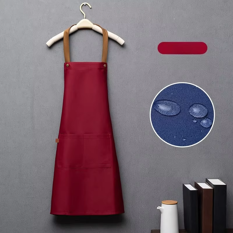 Tablier de cuisine imperméable à bretelles croisées réglables pour restaurant, bar, salon de coiffur