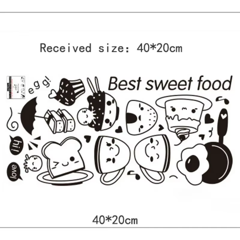 Cuisine bricolage café aliments sucrés stickers muraux mur Art décalcomanie décoration four salle à 