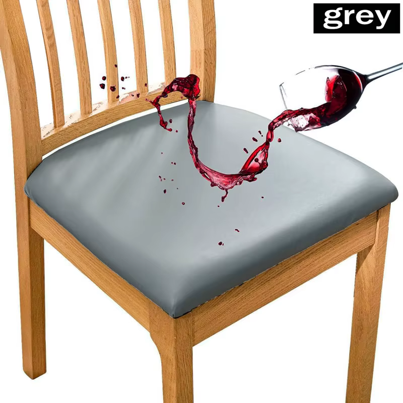 Housse de coussin de chaise en PU imperméable, pour cuisine, salle à manger, housse de siège en cuir
