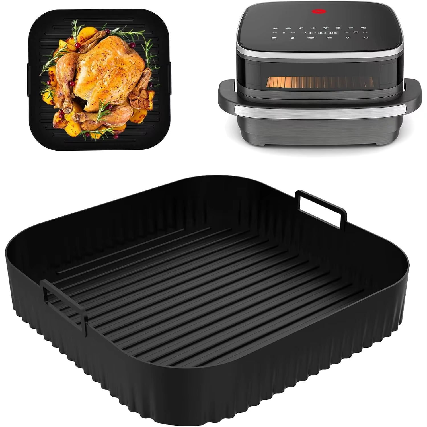Moule en Silicone pour friteuse à Air Moulinex Easy Fry XL, 26cm, Surface réutilisable, plateau en S