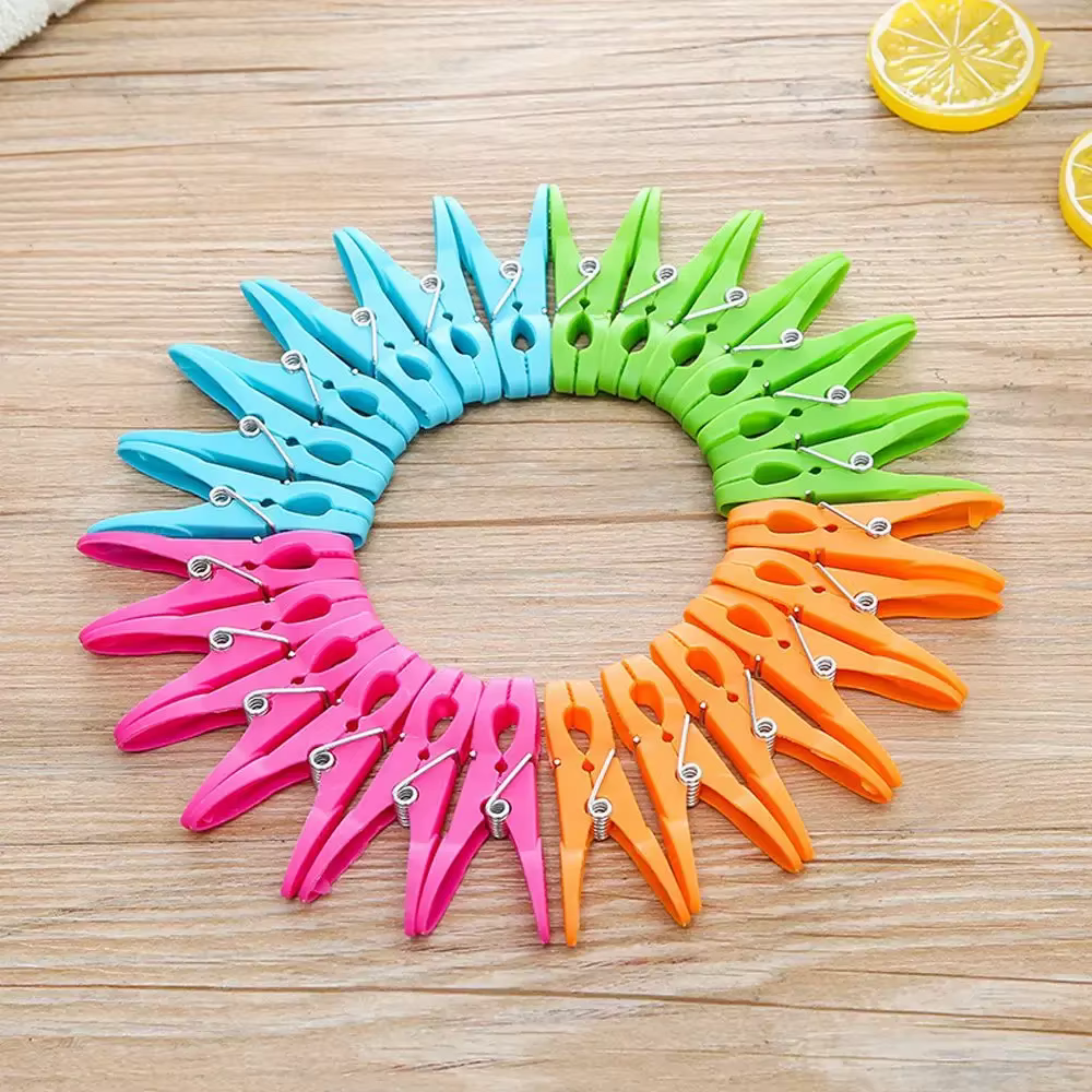 24 pièces pince à linge en plastique vêtements de soleil petite pince voyage pince en plastique séch