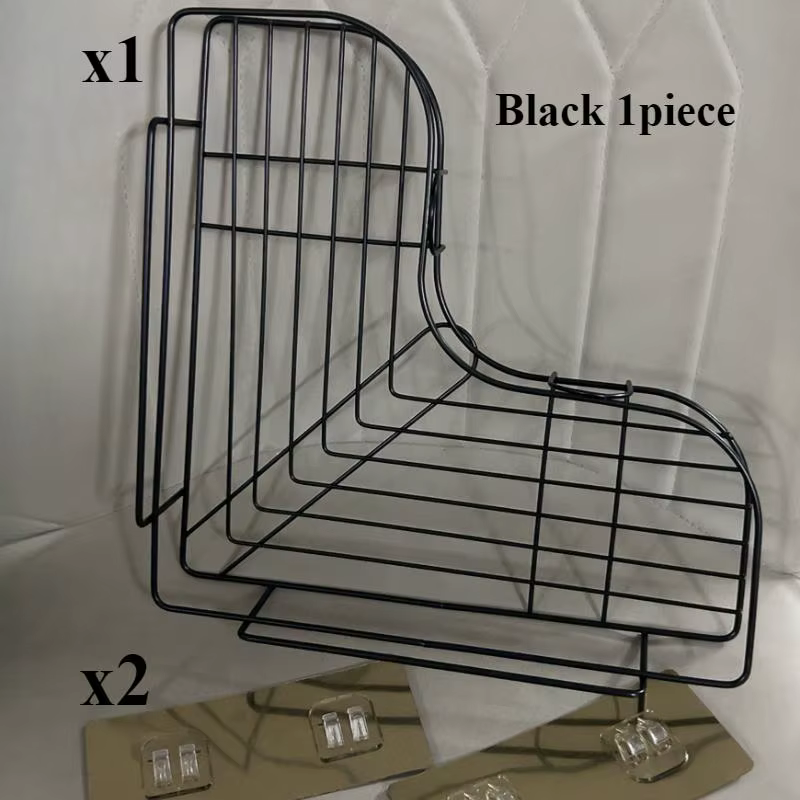 Support de douche d'angle peu encombrant - organisateur de salle de bain triangulaire sans perçage, 