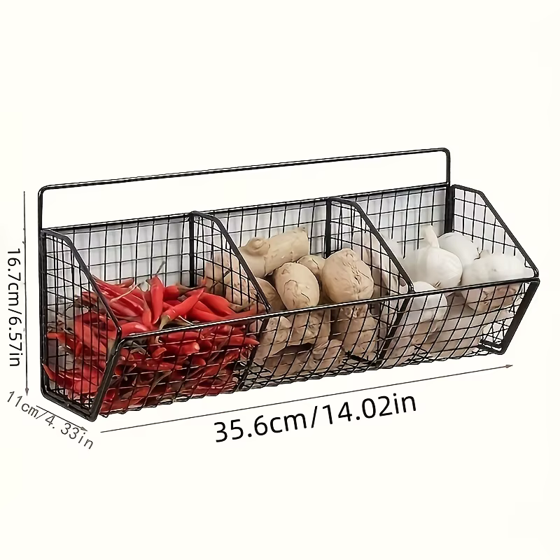 Étagère de cuisine multifonctionnelle pour collations, légumes et épices, panier suspendu mural ou à