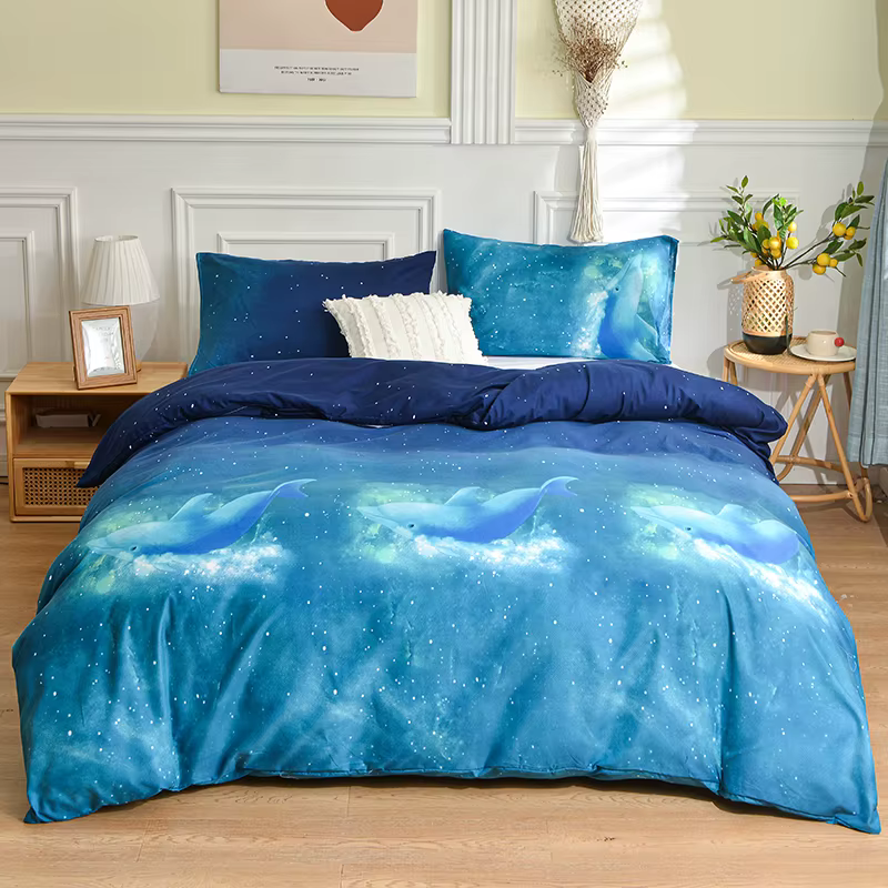 Parure de lit noire et blanche pour lit double, housse de couette simple avec taie d'oreiller, reine