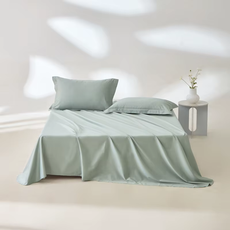 Drap plat en coton égyptien 100% biologique, couleur unie, 800 fils, draps de lit, linge de lit, tai
