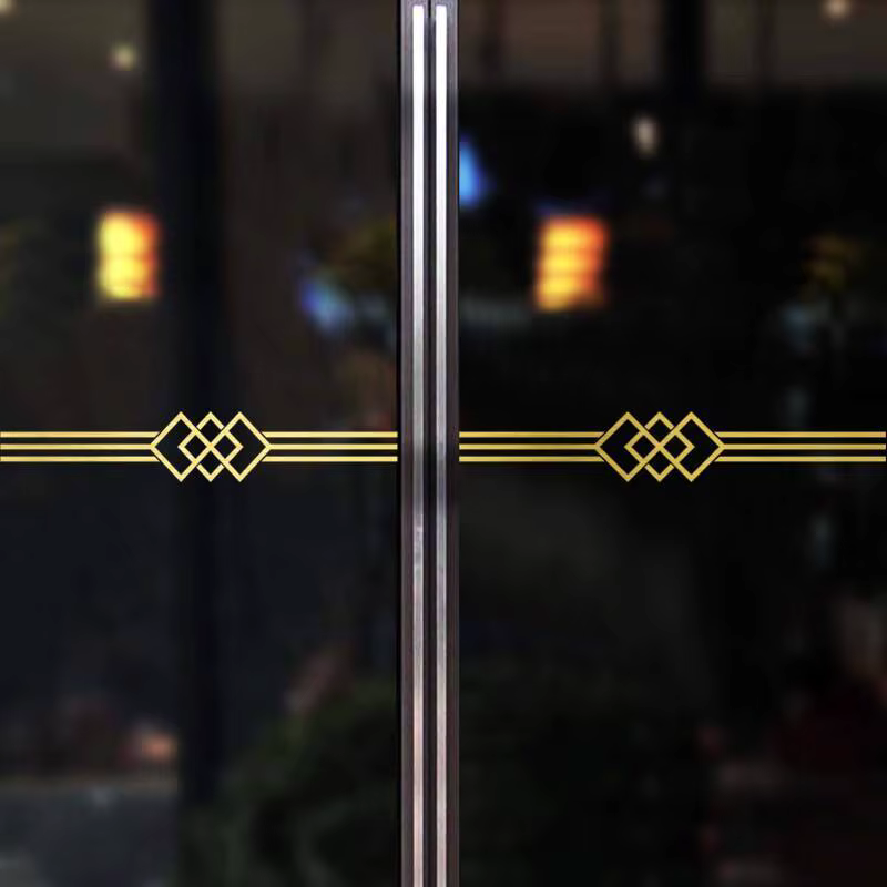 Porte en verre minimaliste, cuisine, salon, balcon, autocollant Anti-Collision, porte coulissante de