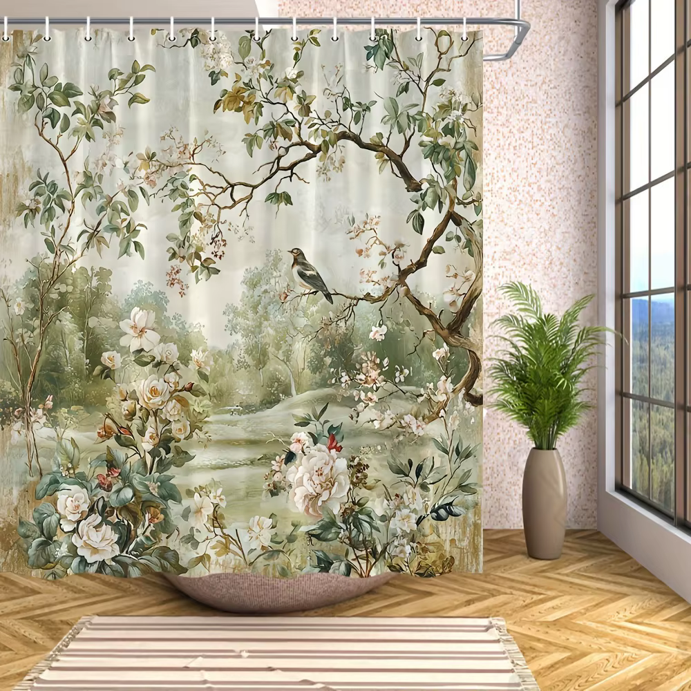 Rideau de douche en fleurs de cerisier – Décor de bain multi-styles, parfait pour ceux qui aiment le