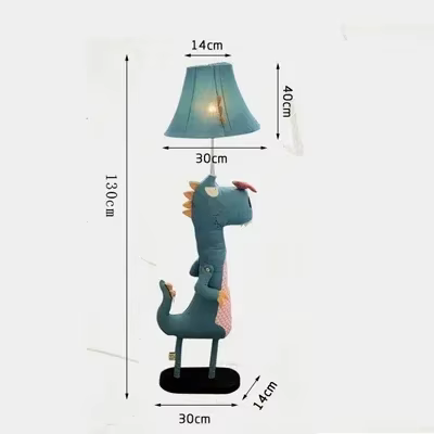 T-Rex-Lampadaire Pliable en Tissu Velours Côtelé pour Chambre d'Enfant, Lampe de Lecture sur Pied, D
